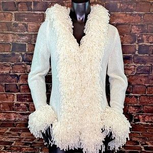 Arden B Winter White Sweater Coat - Size M